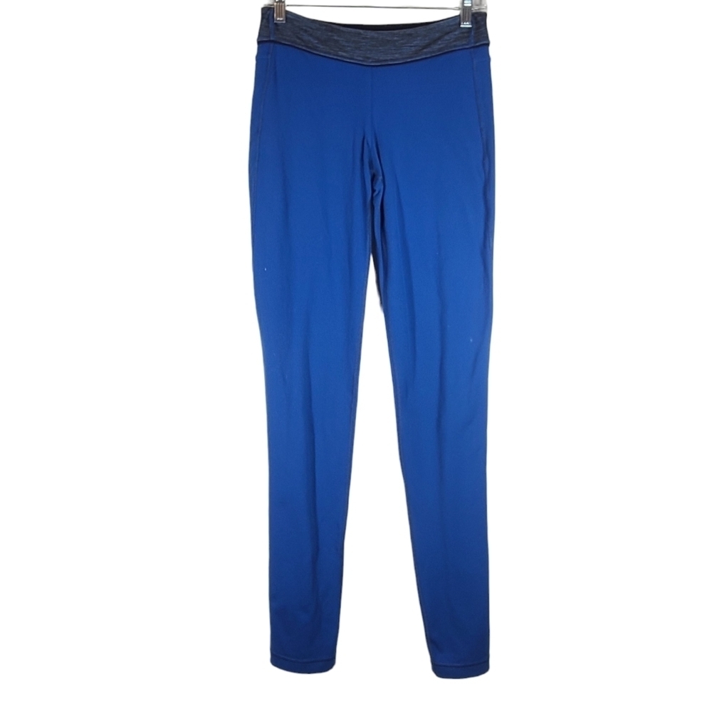 Lululemon blue- heathered grey workout pants back pockets size 6 - Picture 6 of 9